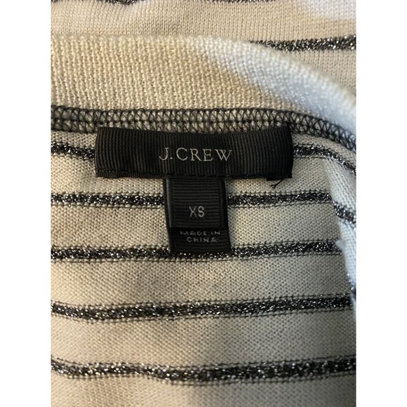 J Crew XS Merino Wool Metallic Striped Long Sleeve Sweater Stretchy Soft 9102 - Picture 6 of 7